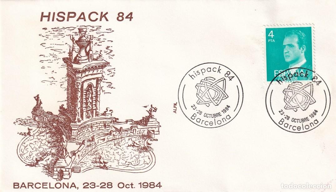Sellos: Sobre en Alfil Barcelona 1984 - Hispack 84 - Matasellos especiales
