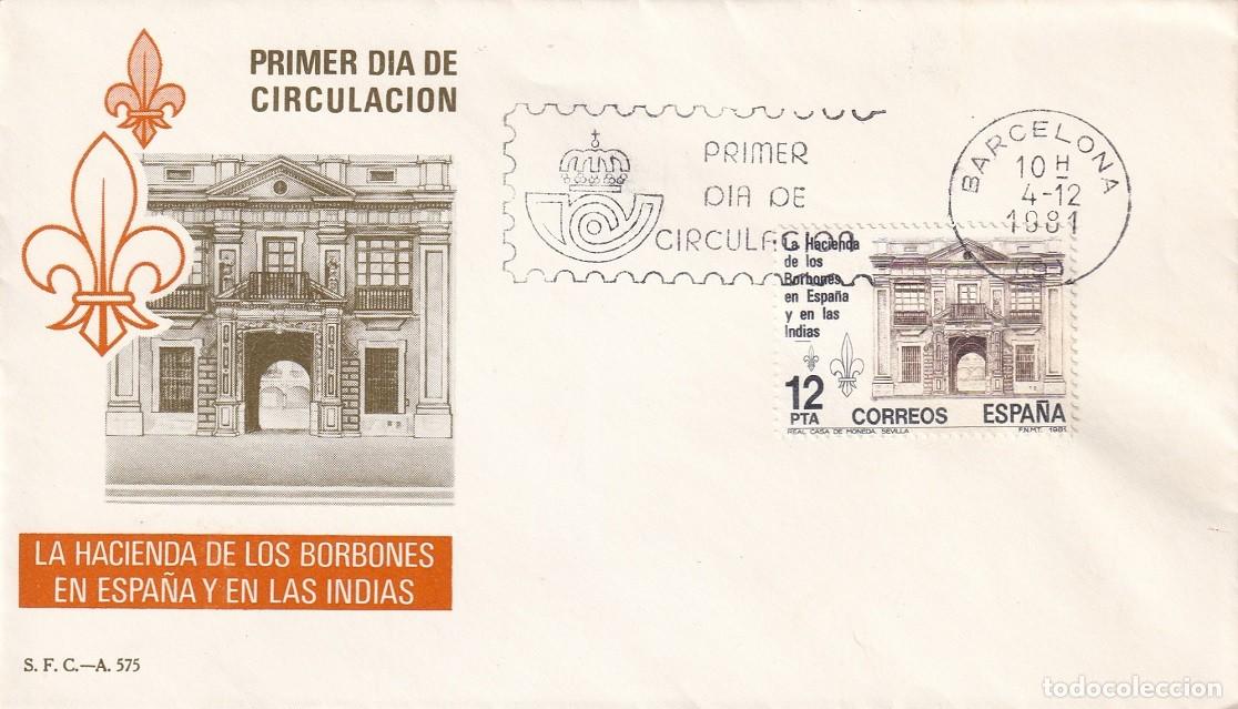 Sellos: SPD Barcelona 1981 - La Hacienda de los Borbones en Espa&ntilde;a y en las Indias - Primer d&iacute;a circulaci&oacute;n