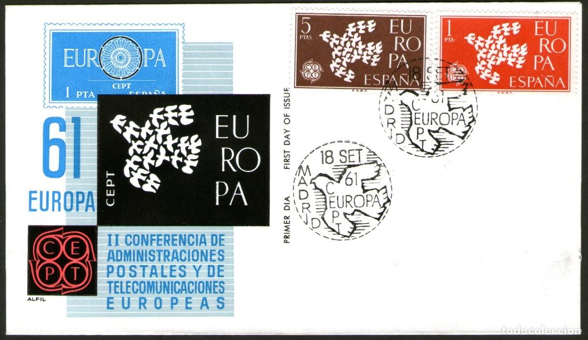 Sellos: SOBRE PRIMER DIA EUROPA 1961 - Foto 1