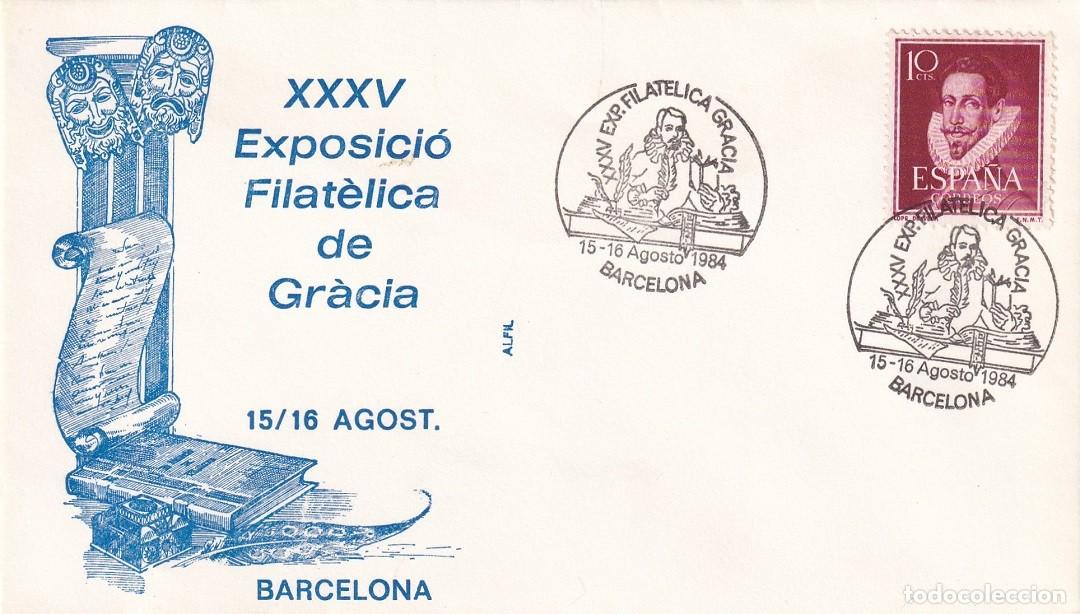 Sellos: Sobre en Alfil Barcelona 1984 - XXXV Exposici&oacute; Filat&egrave;lica de Gr&agrave;cia - Matasellos especiales