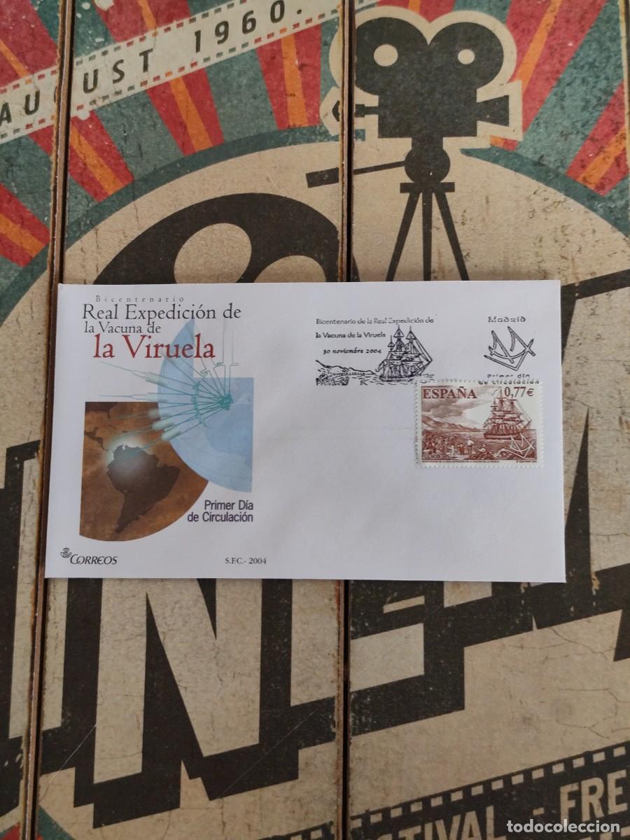 Sellos: 368 Bicentenario Real Expedici&oacute;n de la vacuna de la Viruela 30/11/04 Sobre primer d&iacute;a