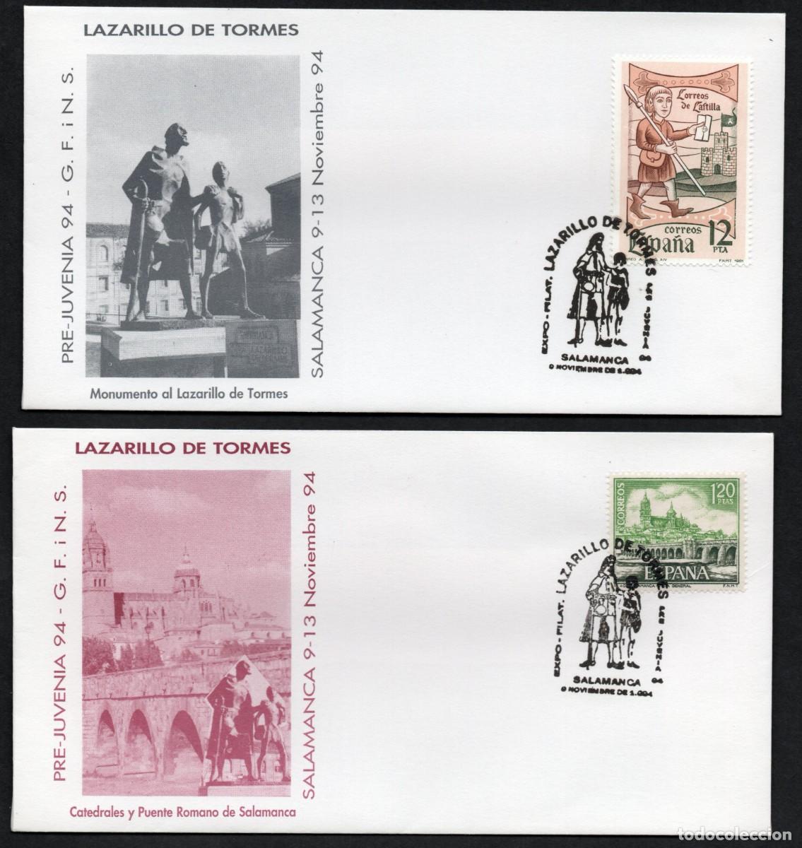 Sellos: 2 SOBRES CONM. PRE-JUVENIA 94 - LAZARILLO DE TORMES - SALAMANCA
