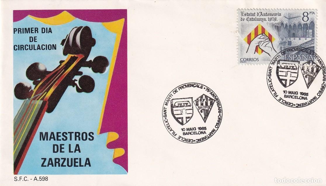 Sellos: SPD Barcelona 1985 - Maestros de la Zarzuela - 75 Aniversari Orfeo Martinenc - Sant Mart&iacute; Proven&ccedil;als
