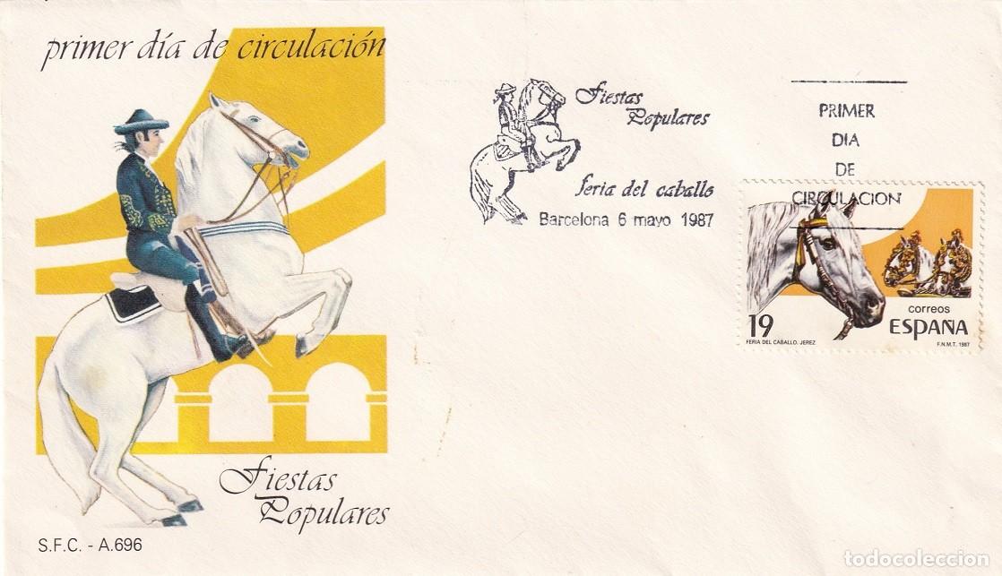 Sellos: SPD Barcelona 1987 - Fiestas populares - Feria del Caballo - Jerez de la Frontera - Primer d&iacute;a - FDC