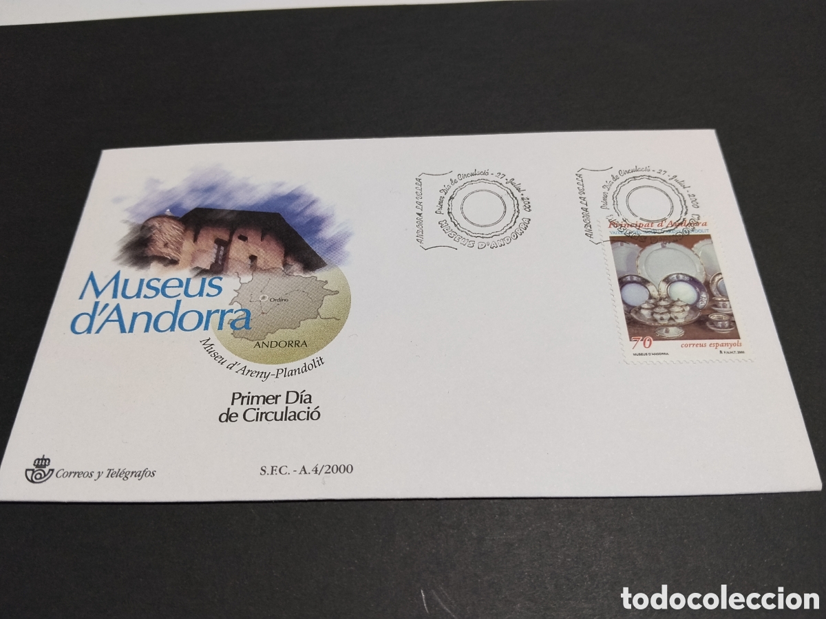 Sellos: Sobre primer d&iacute;a de circulaci&oacute;n museus de Andorra
