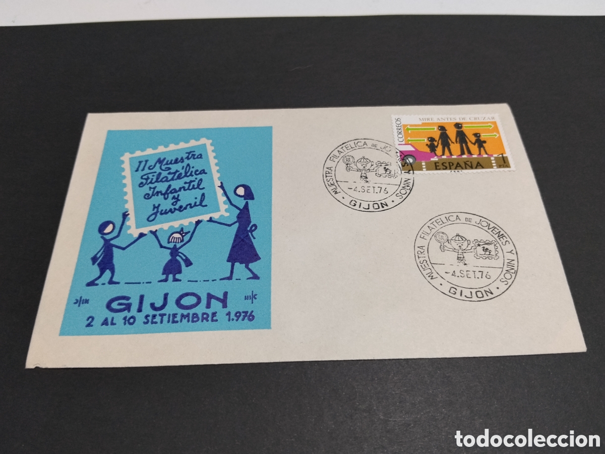 Sellos: Sobre primer d&iacute;a de circulaci&oacute;n Gij&oacute;n 1976