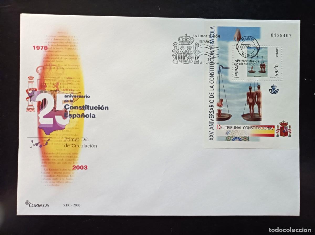 Sellos: Sobre Primer Dia. 25 Aniversario Constituci&oacute;n Espa&ntilde;ola. 5 Diciembre 2003. Edifil 4045.