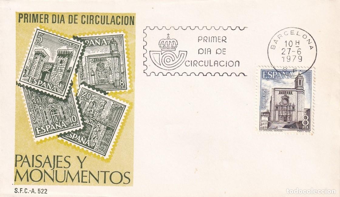 Sellos: SPD Barcelona 1979 - Paisajes y monumentos - La Catedral Gerona - Girona - Primer d&iacute;a circulaci&oacute;n