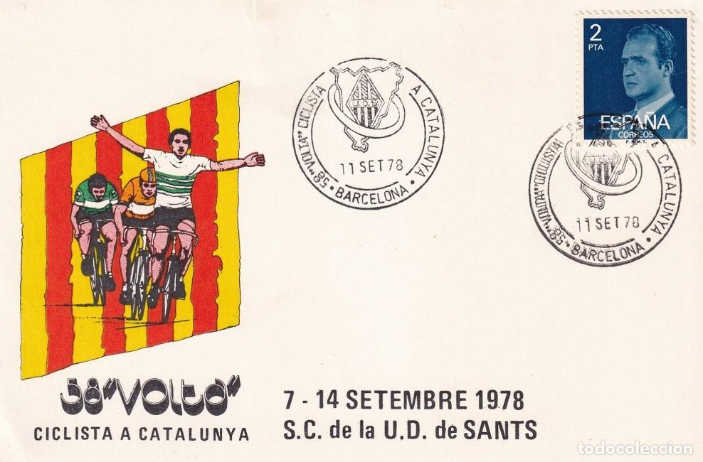Sellos: Tarjeta Barcelona 1978 - 58 Volta Ciclista a Catalunya - S.C. de la U.D de Sants