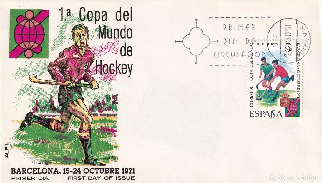 Sellos: SPD Madrid 1971 - 1&ordf; Copa del Mundo de Hockey Barcelona 15-24 Octubre 1971 - Primer d&iacute;a Circulaci&oacute;n