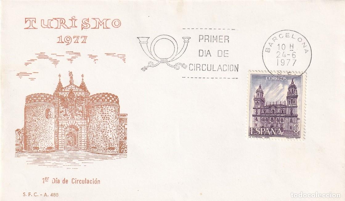 Sellos: SPD Barcelona 1977 - Turismo 1977 - La Catedral de Ja&eacute;n - Primer d&iacute;a de circulaci&oacute;n - FDC