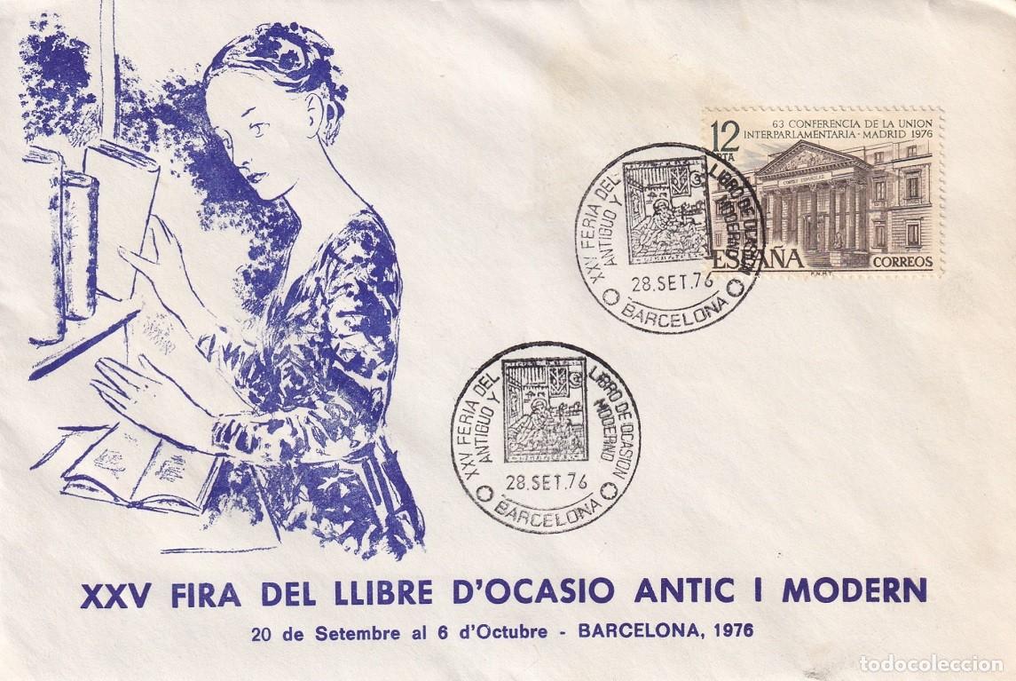 Sellos: Sobre Barcelona 1976 - XXV Fira del Llibre d'ocasi&oacute; antic i modern - Feria del libro de ocasi&oacute;n anti