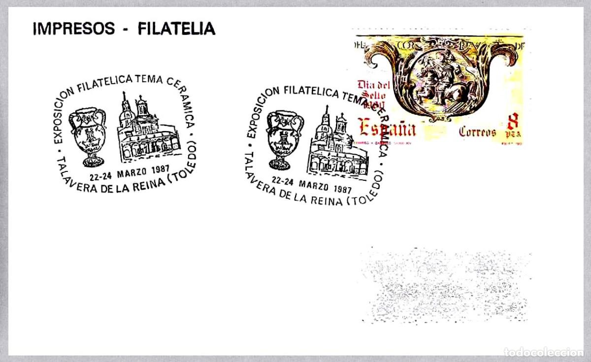 Sellos: Matasellos EXP.FIL. TEMA CERAMICA. Talavera de la Reina, Toledo, 1987