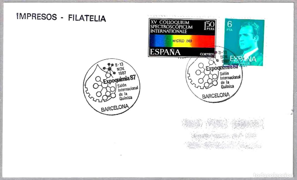 Sellos: Matasellos EXPOQUIMIA 87 - SALON INT. DE LA QUIMICA. Barcelona 1987