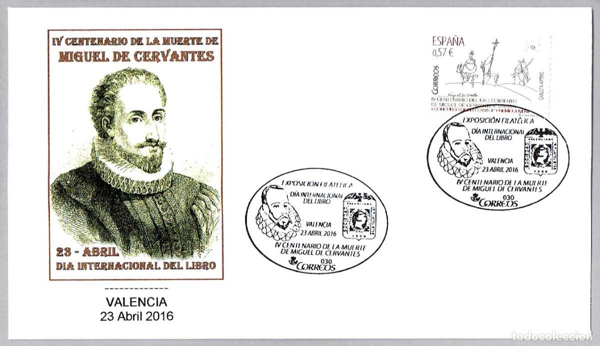 Sellos: Matasellos 400 A&Ntilde;OS MUERTE MIGUEL DE CERVANTES. Valencia 2016