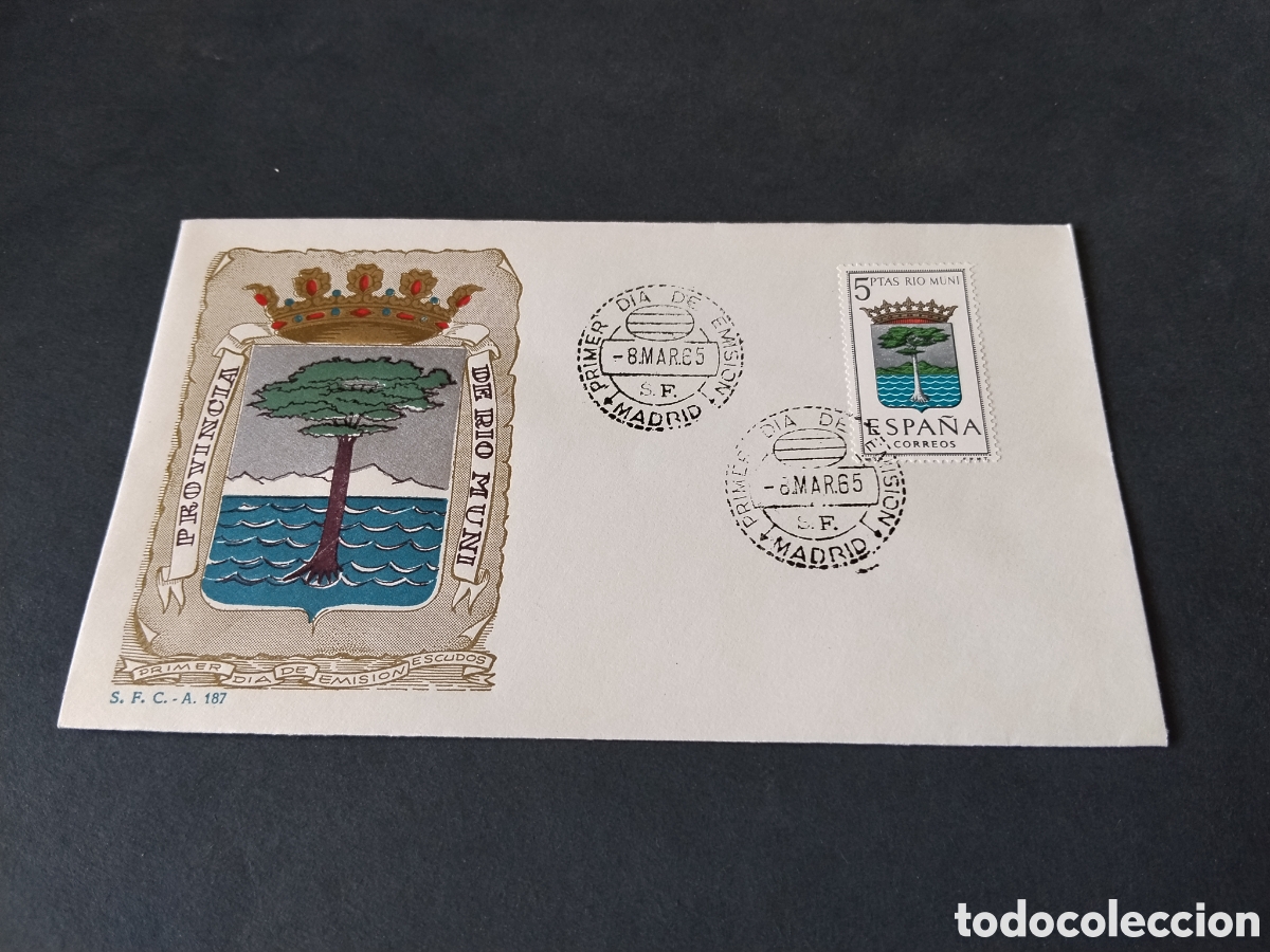 Sellos: Sobre primer d&iacute;a de circulaci&oacute;n provincia de R&iacute;o Muni 1965