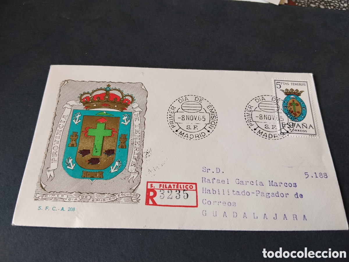 Sellos: Sobre primer d&iacute;a de circulaci&oacute;n provincia de Tenerife