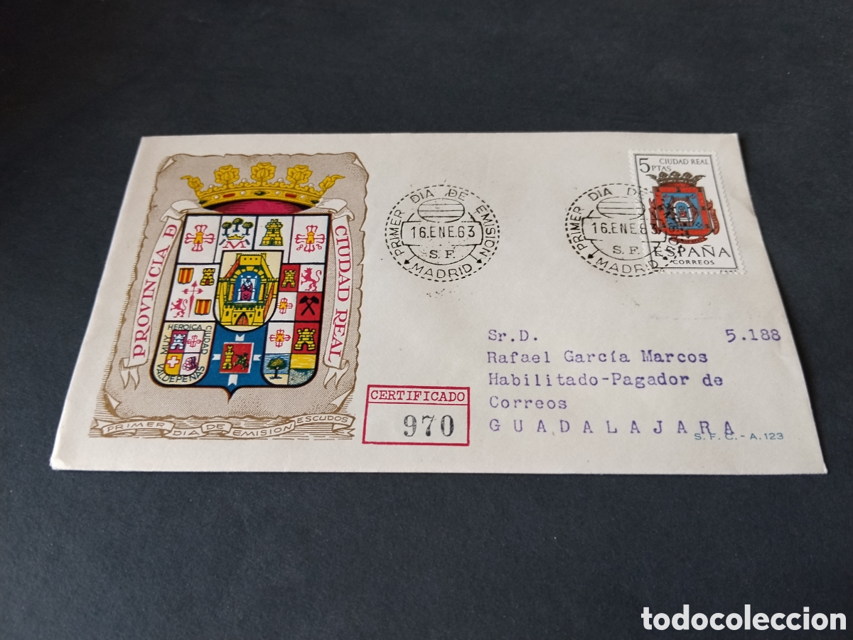 Sellos: Sobre primer d&iacute;a de circulaci&oacute;n provincia de Ciudad Real