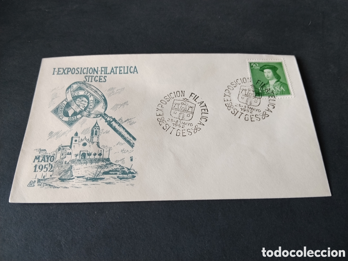 Sellos: Sobre primer d&iacute;a de circulaci&oacute;n l exposici&oacute;n filat&eacute;lica Sitges 1952