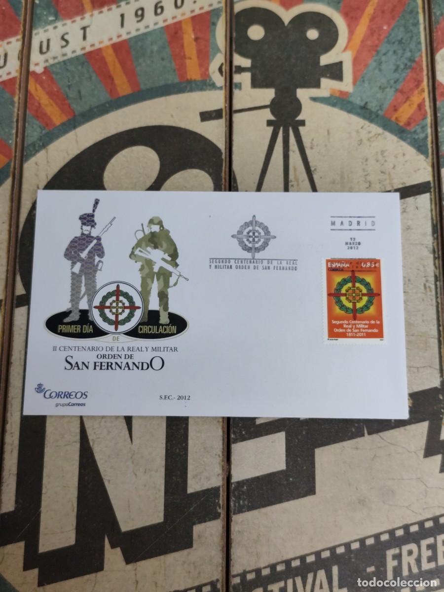 Sellos: 398 Segundo Centenario de la Real y militar Orden de San Fernando 12/3/12 Sobre primer d&iacute;a