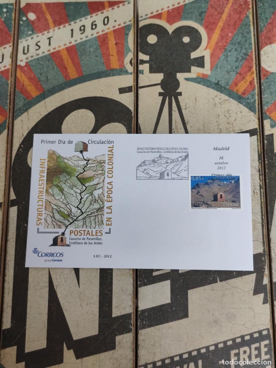 Sellos: 403 Infraestructuras postales en la &eacute;poca Colonial 16/10/12 Sobre primer d&iacute;a