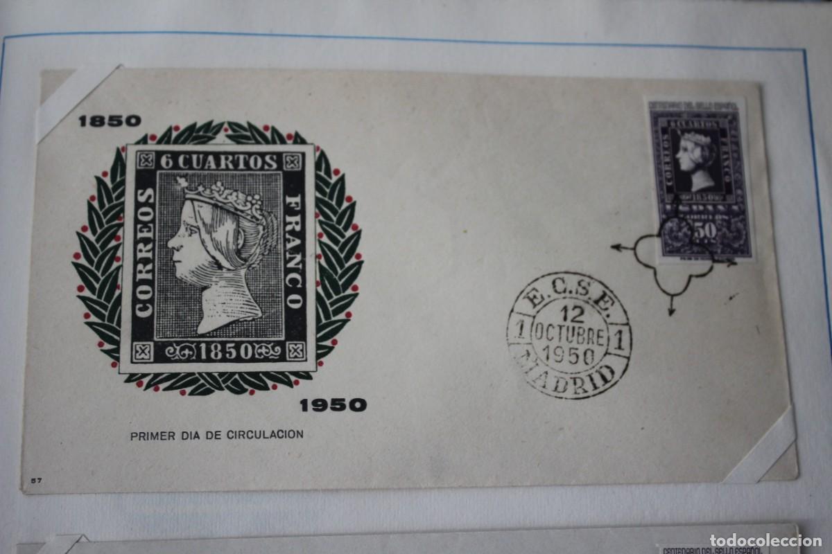 Sellos: SOBRE PRIMER DIA CIRCULACION CENTENARIO DEL SELLO ESPA&Ntilde;OL 1 OCTUBRE 1950-EDIF:1075
