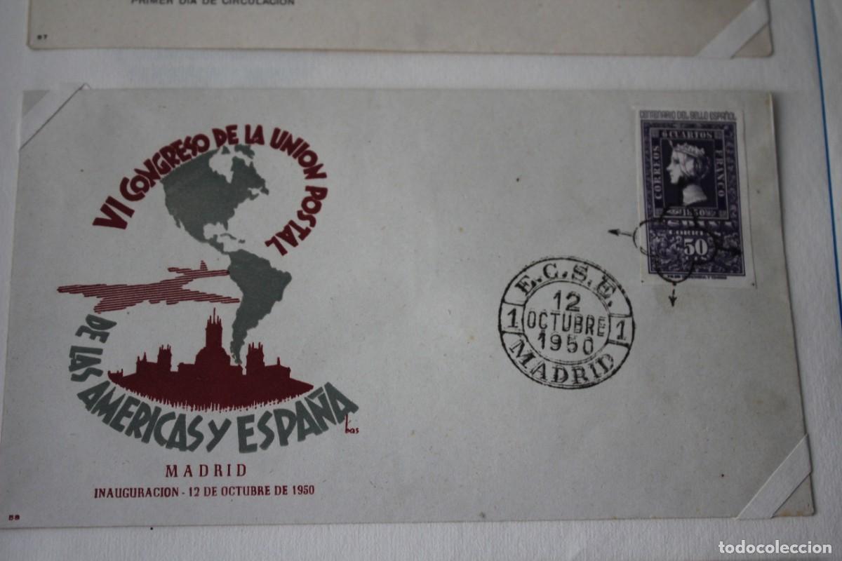 Sellos: SOBRE VI CONGRESO DE LA UNION POSTAL DE LAS AMERICAS Y ESPA&Ntilde;A-MAT. ECSE 12 OCTUBRE 1950-EDIF:1075