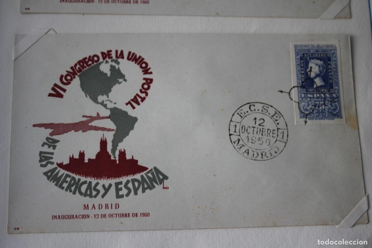 Sellos: SOBRE VI CONGRESO DE LA UNION POSTAL DE LAS AMERICAS Y ESPA&Ntilde;A-MAT. ECSE 12 OCTUBRE 1950-EDIF:1076