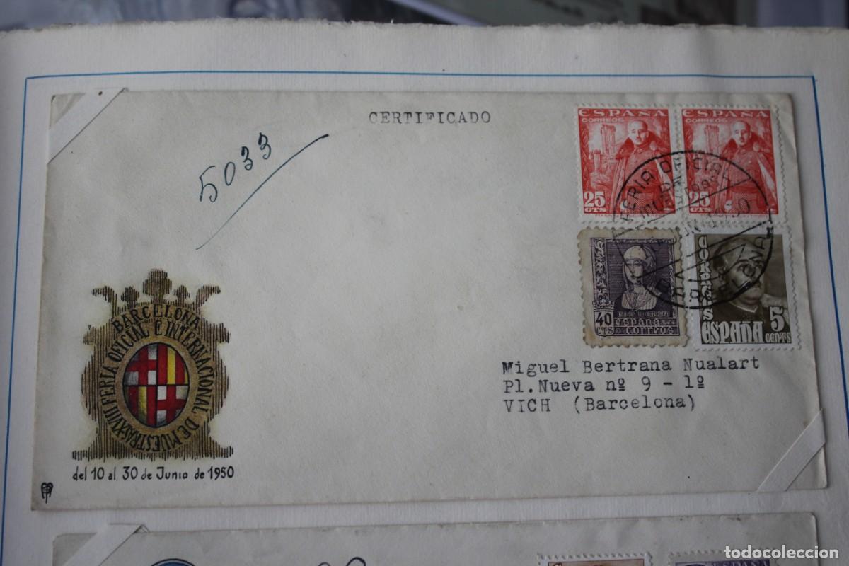 Sellos: SOBRE Y MATASELLOS XVIII FERIA OFICIAL E INTER. DE MUESTRAS BARCELONA- JUNIO 1950-EDIF:1024/20/858