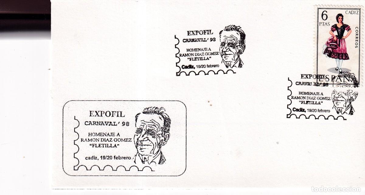 Sellos: CADIZ - EXPOFIL CARNAVAL 98 - 1998 HOMENAJE A FLETILLA