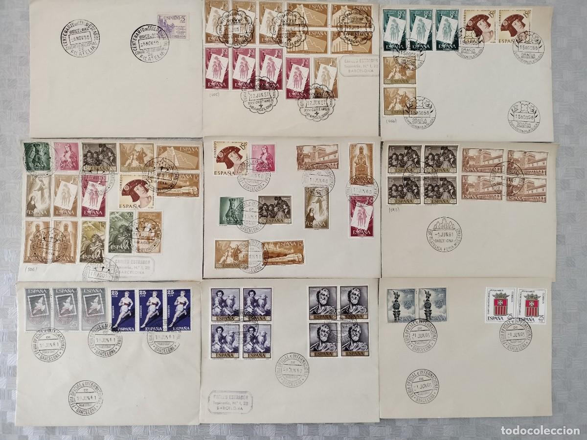 Selos: 9 MATASELLOS DE BARCELONA EN CARTA A&Ntilde;OS 1950 A 1965