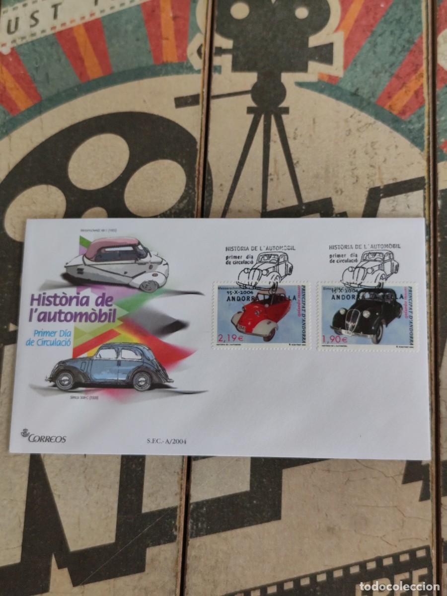 Sellos: 460 Andorra Historia del autom&oacute;vil 15/10/04 Sobre primer d&iacute;a