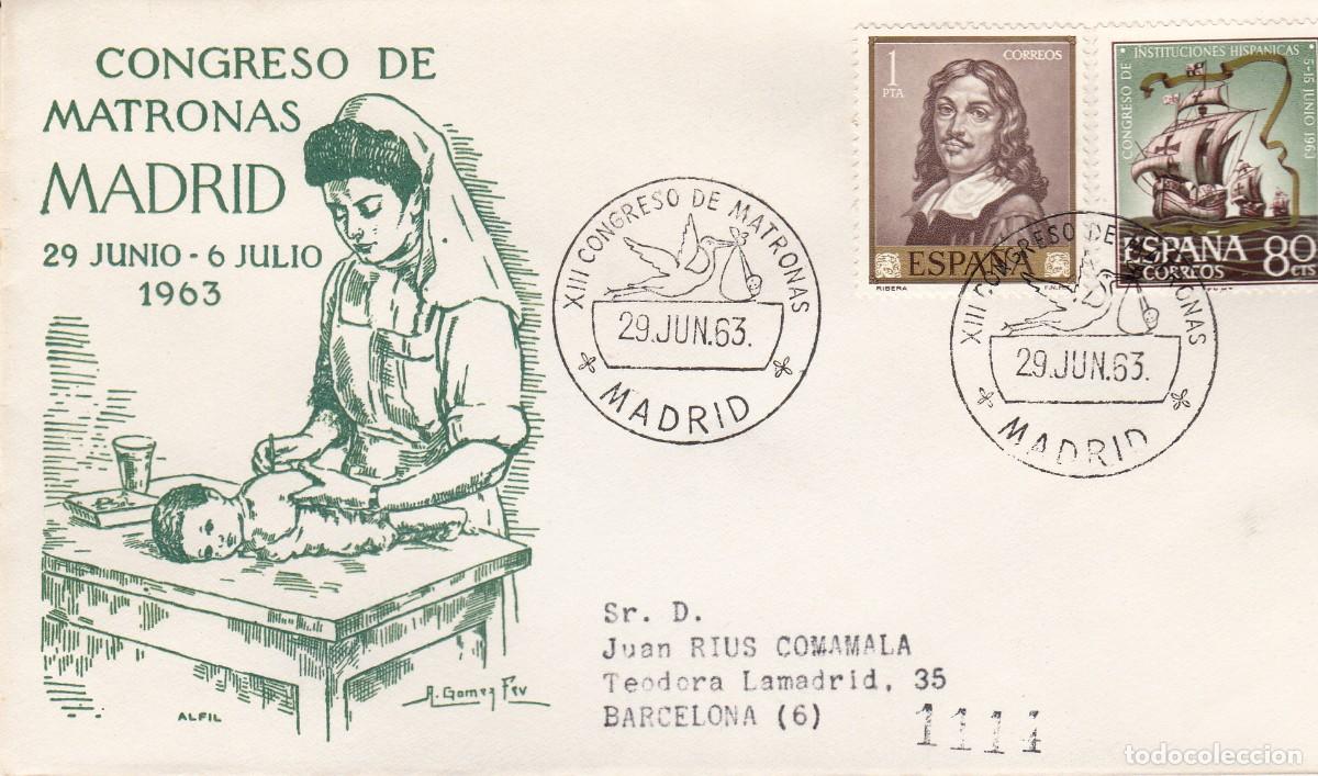 Sellos: MATASELLOS CONGRESO DE MATRONAS - MADRID - 1963