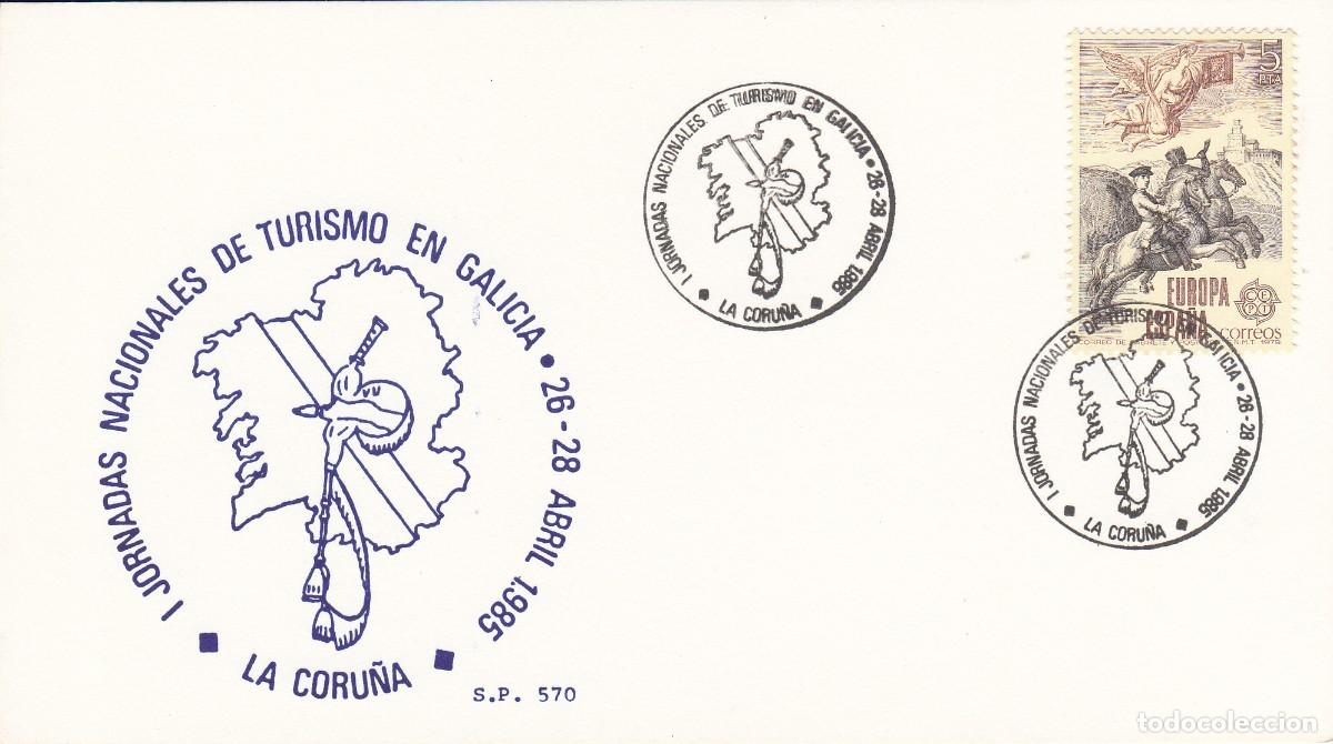 Sellos: GALICIA - MATASELLOS JORNADAS NACIONALES DE TURISMO LA CORU&Ntilde;A - 1985