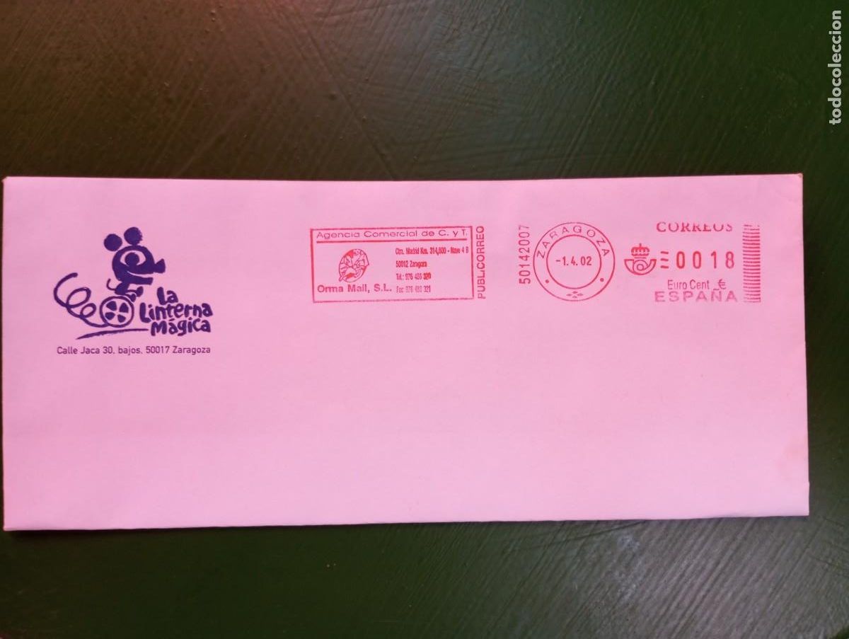 Sellos: ESPA&Ntilde;A, 2002, ZARAGOZA, FRANQUEO MEC&Aacute;NICO ORMA MAIL - Foto 1