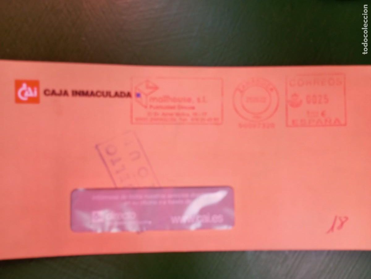 Sellos: ESPA&Ntilde;A, 2002, SOBRE CON FRANQUEO MEC&Aacute;NICO. MAILHOUSE Y DEVUELTO