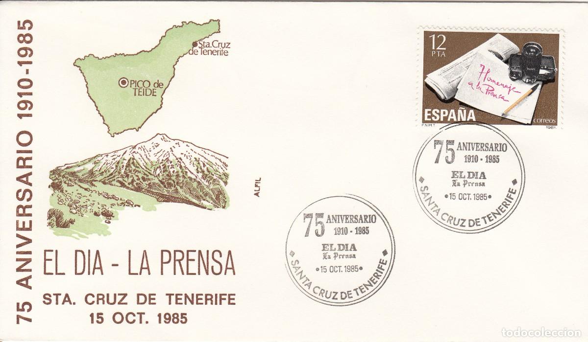 Sellos: MATASELLOS 75 ANIVERSARIO EL D&Iacute;A - LA PRENSA - SANTA CRUZ DE TENERIFE - 1985