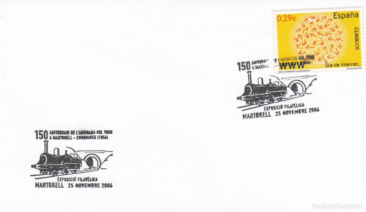 Sellos: MATASELLOS TEM. TRENES - FERROCARRIL - 150 ANIVERSARI ARRIBADA DEL TREN A MARTORELL- 2006