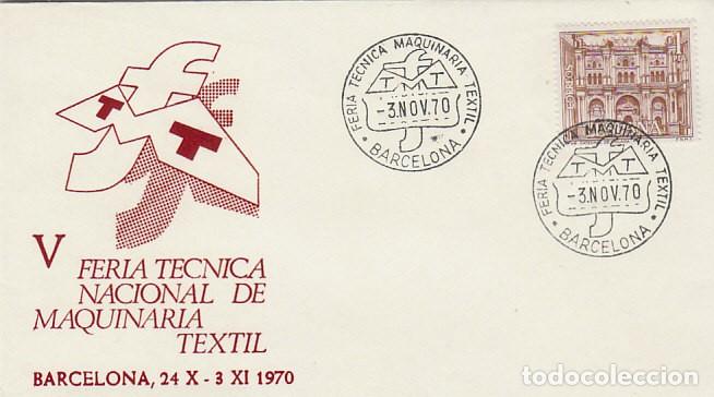 Sellos: A&Ntilde;O 1970, BARCELONA, MAQUINARIA TEXTIL, FERIA TECNICA EN LA FERIA DE BARCELONA SOBRE ALFIL