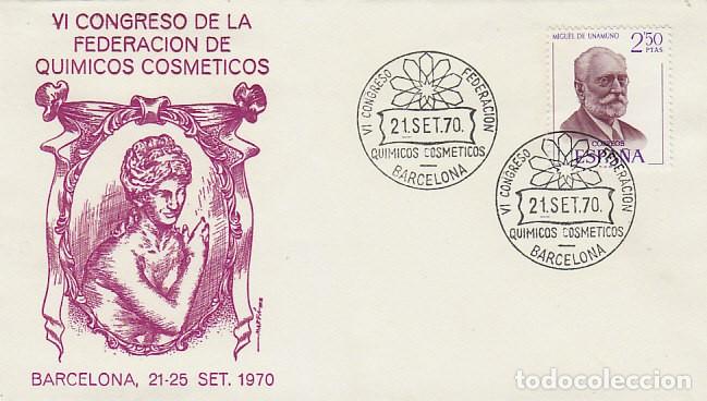 Sellos: A&Ntilde;O 1970, BARCELONA, QUIMICOS COSMETICOS EN SOBRE DE ALFIL