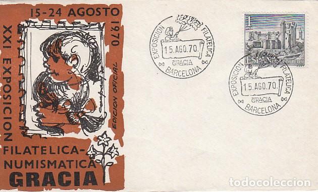 Sellos: A&Ntilde;O 1970, BARCELONA, EXPOSICION DE GRACIA, NI&Ntilde;A CON GLOBOS QUE SON SELLOS, EN SOBRE OFICIAL