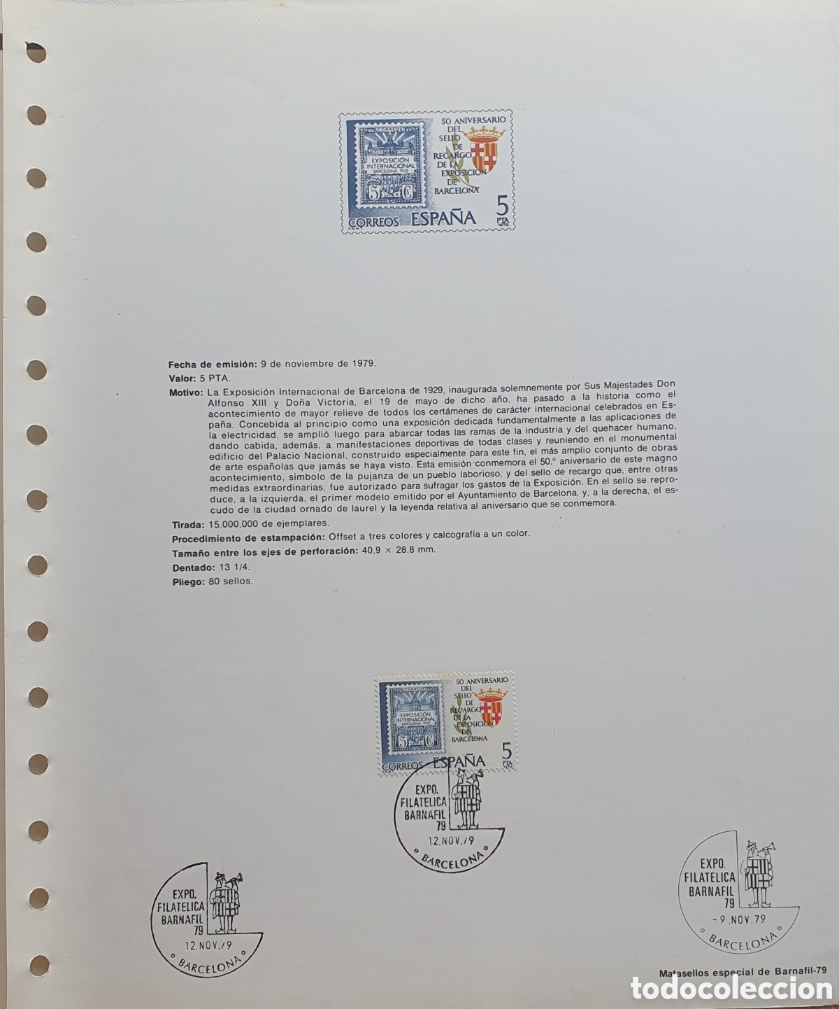 Sellos: Barnafil 79. 50 aniversario Expo 1929