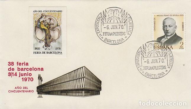 Sellos: A&Ntilde;O 1970, FERIA DE MUESTRAS DE BARCELONA, MATASELLO FUENTE, EN SOBRE DE ALFIL