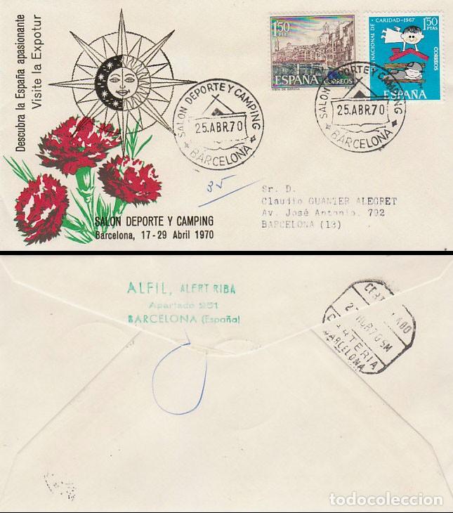 Sellos: A&Ntilde;O 1970, SALON DEL DEPORTE Y CAMPING, (B), EN SOBRE DE ALFIL CIRCULADO