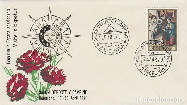 Sellos: A&Ntilde;O 1970, BARCELONA, SALON DEL DEPORTE Y CAMPING, EN SOBRE DE ALFIL