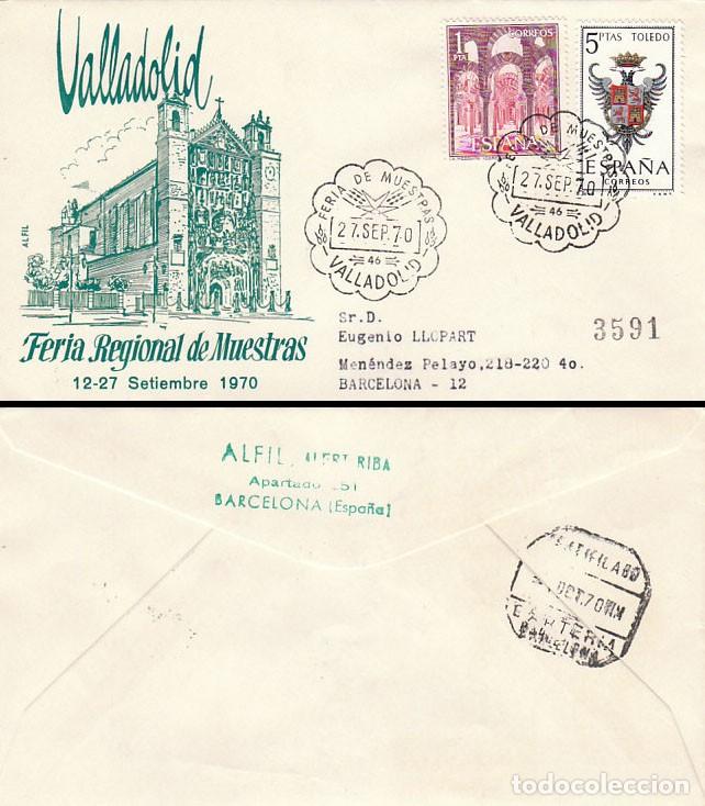 Sellos: A&Ntilde;O 1970, VALLADOLD, FERIA REGION AL DE MUESTRAS, SOBRE DE ALFIL CIRCULADO