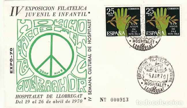 Sellos: A&Ntilde;O 1970, HOSPITALET DE LLOBREGAT, EXPOSICION FILATELICA JUVENIL EN SOBRE DE LA EXPOSICION NUMERADO