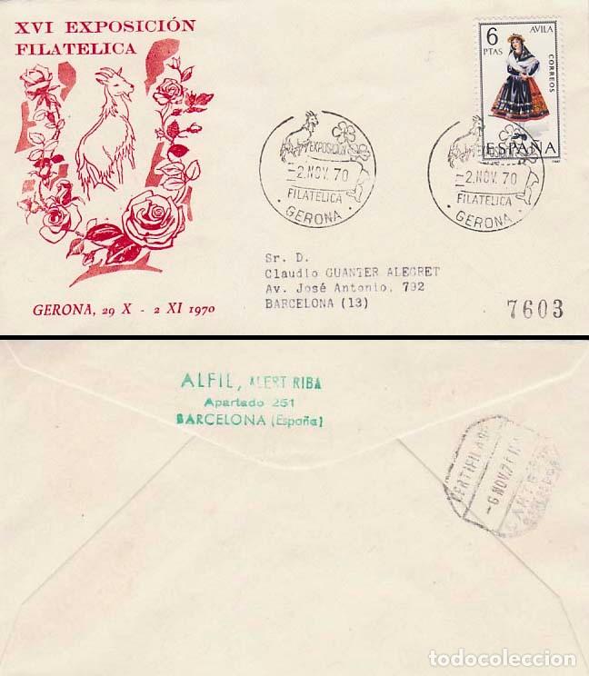 Sellos: A&Ntilde;O 1970, GERONA, CABRA MONTES, LA NATURALEZA, EN SOBRE DE ALFIL CIRCULADO