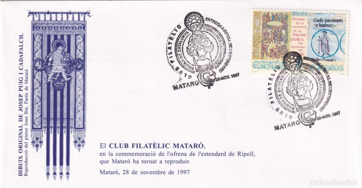 Sellos: Sobre Matar&oacute; - Ofrena de l'estendard de Ripoll 1997 Club Filat&egrave;lic Matar&oacute; - Josep Puig i Cadafalch