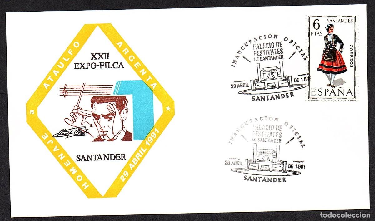 Sellos: SOBRE CONM.XXII EXPO-FILCA. HOMENAJE ATAULFO ARGENTA - SANTANDER 1.991